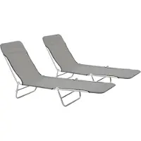 Syfax Klappliegen 2 Stk. Stahl und Stoff Grau