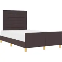 Syfax Bettgestell mit Kopfteil Dunkelbraun 120 x 190 cm Stoff