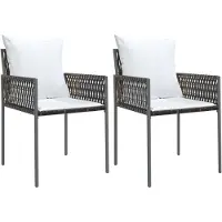 vidaXL Gartenstühle mit Kissen 2 Stk. Braun 54x61x83 cm Poly Rattan