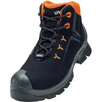 Uvex 2 MACSOLE S3 HI HRO SRC, 10/52, Unisex, Erwachsener, Sicherheitsstiefel, Schwarz, Orange, ESD, HI, HRO, S3, SRC, Schnürverschluss