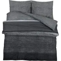 vidaXL Bettwäsche-Set Dunkelgrau 155x220 cm Baumwolle