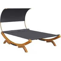 Syfax Sonnenliege mit Dach 165x203x126 cm Bugholz Massiv Anthrazit