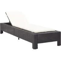 Syfax Sonnenliege mit Auflage Schwarz Poly Rattan