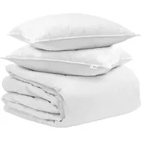 vidaXL Bettdecken Set mit Kissen 3 pcs Weiß Daunenfeder