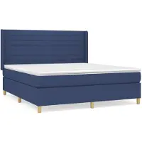 Syfax Boxspringbett mit Matratze Blau 160x200 cm Stoff