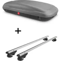 VDP Dachbox -BA400 + Dachträger VDP004 L kompatibel mit für VW Golf VI Variant (Kombi) AJ 2008-2012