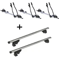 VDP 3x Fahrradträger SAGITTAR + Dachträger/Relingträger LION1 kompatibel mit für VW Tiguan (5N) (5 Türer) 07-16