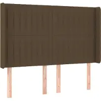 Syfax Kopfteil mit Ohren Dunkelbraun 147x16x118/128 cm Stoff