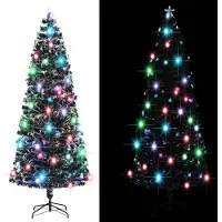 Syfax Vorbeleuchteter Weihnachtsbaum mit Ständer und LED 240 cm Glasfaser
