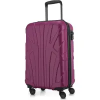 Suitline - leichtes Handgepäck 55x35x20 cm Flugzeug-Trolley 34 L Bordgepäck Hand-Koffer leicht Bord-Koffer 4 Rollen Kabinengepäck Hand Luggage TSA ,Magenta