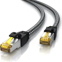 Primewire Patchkabel CAT 7 Rohkabel mit Baumwollummantelung - Gigabit Ethernet LAN Kabel - 10 Gbit/s - S/FTP PIMF Schirmung - Netzwerkkabel - 20m