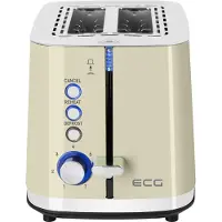 Ecg ST 2766 Vintage Vanilla | Toaster | 2 Fächer für Toast | 7 Stufen der Heizintensität | Integrierter Backrost| Edelstahl | Vanilla |