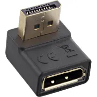 InLine DisplayPort Adapter, DisplayPort Stecker / Buchse, nach unten gewinkelt