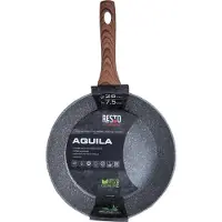 Resto Kitchenware Bratpfanne "Aquila, tiefe Schmorpfanne langlebig und spülmaschinenfest" Aluminium 1 Stk. tlg. mit ergonomischem weichem Griff in Holzoptik
