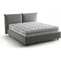 Talamo Italia Doppelbett Cristyn Grau, Matratze Inkl.