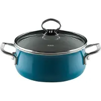 Riess Kasserolle mit Glasdeckel Ø16cm 1 Liter Nouvelle Aquamarin extra stark