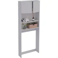 VCM Waschmaschinenschrank | Praktischer Überbauschrank mit viel Stauraum | Maße ca. B. 70 x H. 182 x T. 21 cm | Waschmaschinenregal für Bad und Waschküche | Waschmaschinenüberbauschrank- Goralo