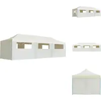 vidaXL Faltzelt Partyzelt Pop-Up mit 8 Seitenwänden 3 x 9 m Creme - Pavillons & Partyzelte