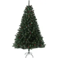 SVITA Weihnachtsbaum künstlich Tannenzapfen und Beeren inkl. Ständer 210cm
