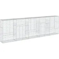 vidaXL Gabione mit Deckel 500x50x150 cm Verzinktes Eisen