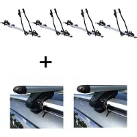 VDP 4x Fahrradträger SAGITTAR + Relingträger L120 kompatibel mit für Audi A4 Avant 8E/B6 01-04