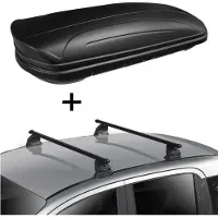 VDP Dachbox VDPMAA320 320 Liter abschließbar schwarz matt + Dachträger EVO Stahl kompatibel mit Peugeot 3008 5 Türer 2009-2016