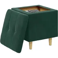 vidaXL "2026 Aktion"Hocker/Aufbewahrungsottomane - CLORIS - Sitzbank mit Stauraum - Robust und langlebig - Dunkelgrün 40x40x45cm Samt - Barhocker DEMöbel2324465
