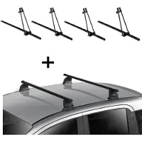 VDP 4x Fahrradträger ORION + Dachträger EVO Stahl kompatibel mit für Mazda 2 (DE) 3-5 Türer 2007-2015
