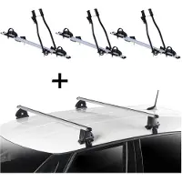 VDP 3x Fahrradträger SAGITTAR + Dachträger EVO ALU kompatibel mit für Toyota Aygo (AB10) 5 Türer 2005-2014