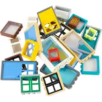 LEGO Fenster und Türen Gemischt für Haus, Gebäude NEU! Menge 100x – Jede Mischung individuell zusammengestellt