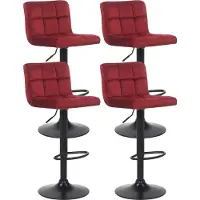 CLP 4er Set Barhocker Feni Samt, Farbe:grau