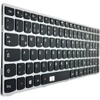 T-ProTek DE Tastatur Keyboard mit Beleuchtung Silber Rahmen kompatibel für Lenovo Ideapad B70-80