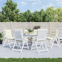 vidaXL Möbel Niedriglehner-Auflagen 6 Stk. Creme Oxford-Gewebe - Gartenmöbelauflagen 377679