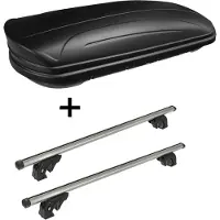 VDP Dachbox VDPMAA320 320Ltr abschließbar schwarz matt + Dachträger/Relingträger LION1 kompatibel mit für Lexus RX (5 Türer) 09-15