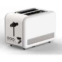 Schaefer Toaster Retro 2-Scheiben Toaster Toastautomat 850 Watt Weiß/Silber