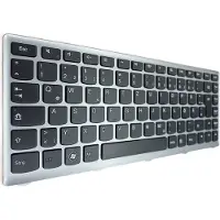 T-ProTek DEUTSCHE - Tastatur Schwarz. Silber Rahmen kompatibel für Lenovo IdeaPad U310 (MAG6FGE)