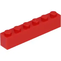 LEGO 50 Stück 3009 Stein Brick 1x6 Part Basic Steine 50 Rot
