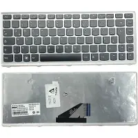 T-ProTek DEUTSCHE - Tastatur Schwarz. Silber Rahmen kompatibel für Lenovo IdeaPad U430P