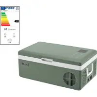 In.tec® Autokühlschrank ‘Arnesano’ Kompressor-Kühlbox tragbar ABS-Kunststoff 15 L Army-Grün