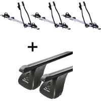 VDP 3x Fahrradträger SAGITTAR + Dachträger Stahl kompatibel mit für BMW Serie 1 coupè 3 Türer 2007-2013