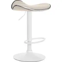 CLP Barhocker Shanghai Kunstleder, Farbe:grau, Material Gestell:Metall matt weiss