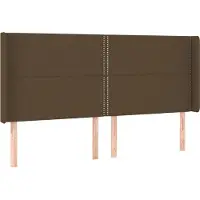 Syfax Kopfteil mit Ohren Dunkelbraun 183x16x118/128 cm Stoff