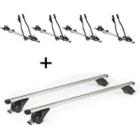 VDP 4x Fahrradträger SAGITTAR + Dachträger/Relingträger KING1 kompatibel mit für Audi A6 (4A/C8) Avant (5 Türer) ab 18
