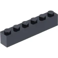 LEGO 250 Stück 3009 Stein Brick 1x6 Part Basic Steine 250 Schwarz