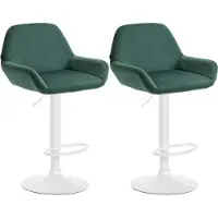 CLP 2er Set Barhocker Braga Samt, Farbe:grau, Material Gestell:Metall matt schwarz