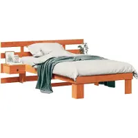 Syfax Bettrahmen Wachsbraun 75 x 190 cm Massives Kiefernholz