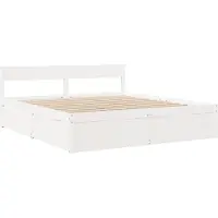 Syfax Massivholzbett ohne Matratze Weiß 180x200 cm Kiefernholz