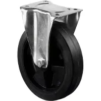 BS Rollen Bockrolle B60 Durchmesser 125mm Tragfähigkeit 150kg Elastic-Vollgummireifen Platte 115x85mm - LS410.B60.125