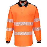 Portwest T184 PW3 Hi-Vis Polo-Shirt, langarm Orange/Black Gr. XXXL