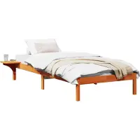 Syfax Bettrahmen Wachsbraun 90 x 200 cm Massives Kiefernholz